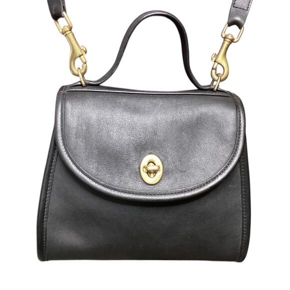 vintage Coach Regina black leather bag (style 9983) brass hardware - Picture 4 of 7